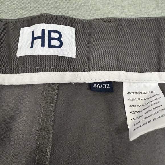 NEW Harbor Bay HB Gray Waist-Relaxer Pants Mens 46x32 Pleated Cotton Chino - Picture 2 of 6